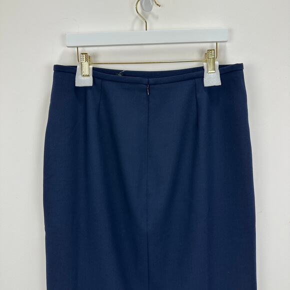 J.Crew Pencil Midi Skirt Four Season Stretch Navy Minimalist Classic US 12 NWT - Picture 8 of 11